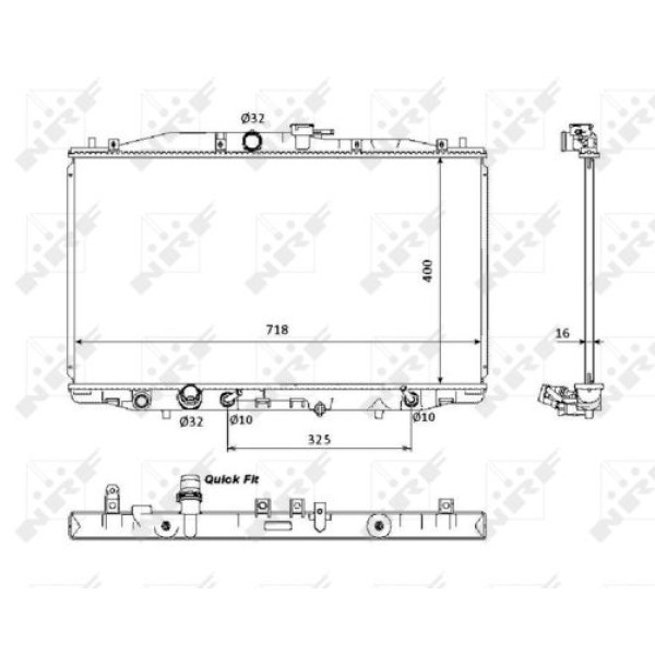 53393 NRF Радіатор охолодження Honda Accord VII 2.4 03-08