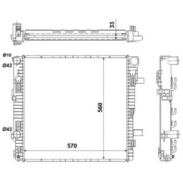 53895 NRF Радіатор охолодження MB Vario 2.9TDI 96-