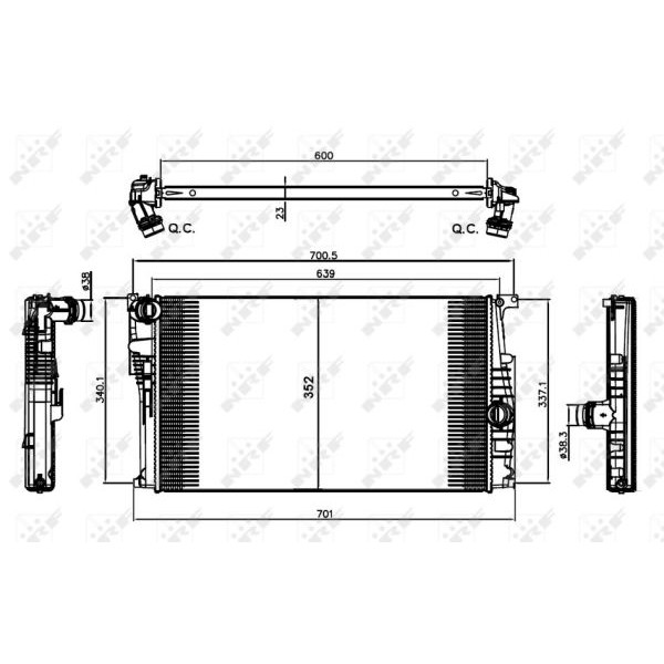 58410 NRF Радіатор охолодження BMW 3 (F30)/1 (F20/F21) 12-18 (N47/B47/N13)