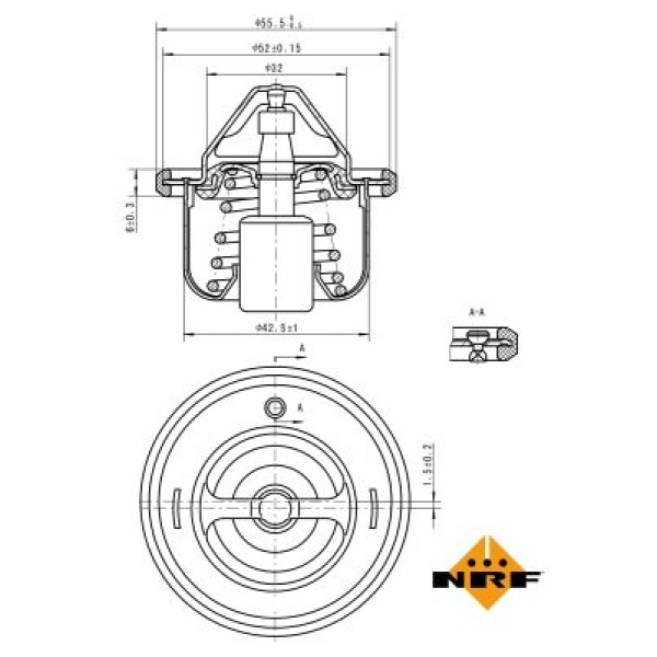 725127 NRF Термостат Fiat Sedici 1.6 16V 06-14/Suzuki Grand Vitara 1.6-2.4 98- (82°)