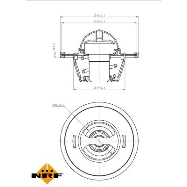 725155 NRF Термостат VW Polo/Skoda Fabia 1.4 99-14/Roomster 1.4 07-15 (82°)