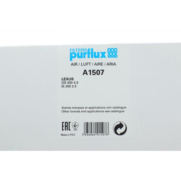 A1507 PURFLUX Фільтр повітряний Lexus GS/ IS 05-15