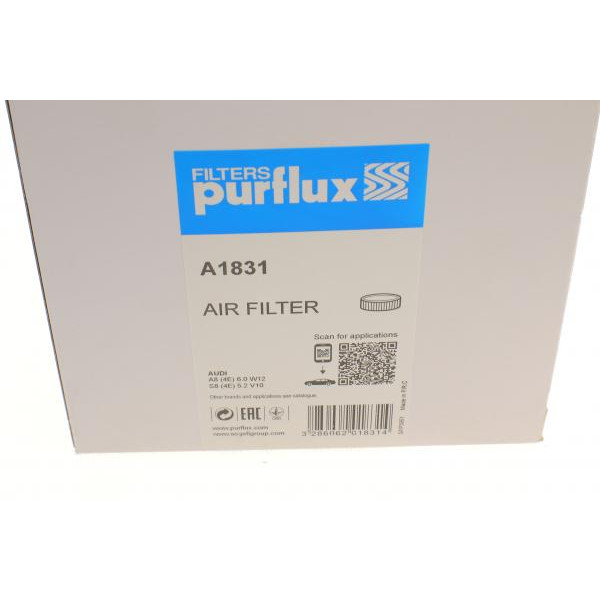 A1831 PURFLUX Фільтр повітряний Audi A8 5.2/6.0 03-10
