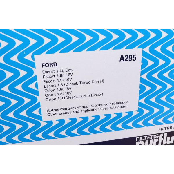 A295 PURFLUX Фільтр повітряний Ford Escort/Orion/Fiesta 1.3-1.8i/TD 83-05