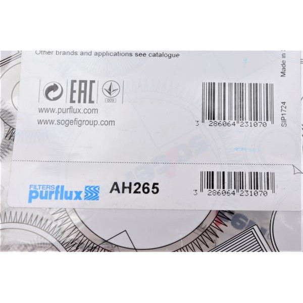 AH265 PURFLUX Фільтр салону Fiat Doblo 10-/ Citroen Nemo 08-