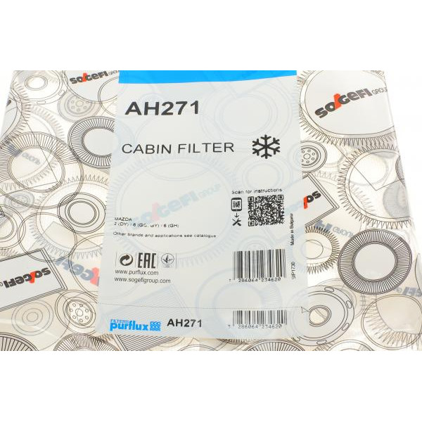 AH271 PURFLUX Фільтр салону Mazda 2/6 1.25-2.5 02-13
