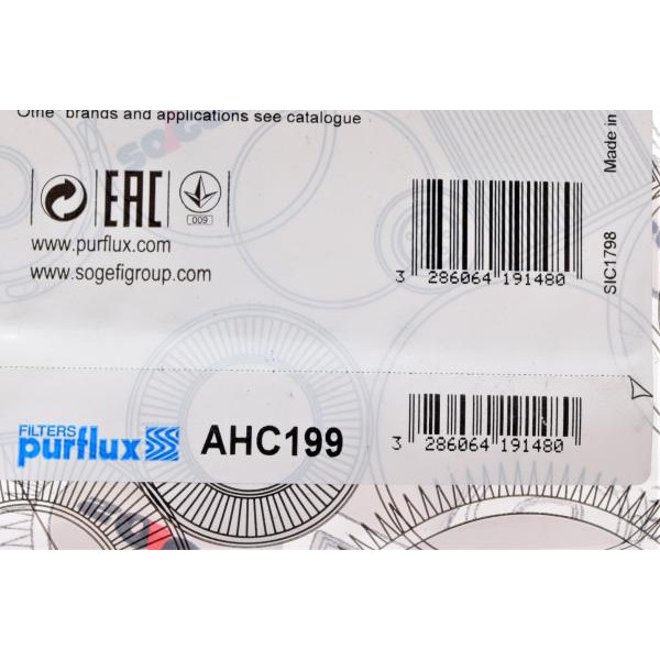 AHC199 PURFLUX Фільтр салону Renault Megane II 02-(вугільний)