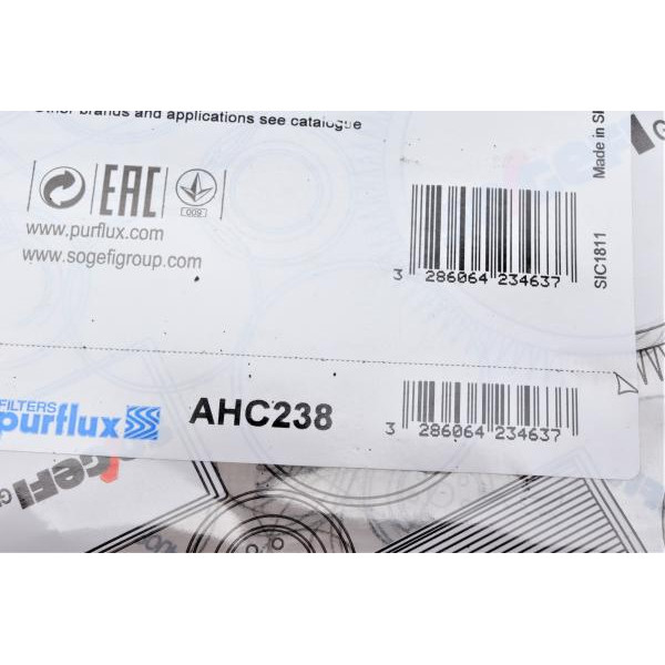 AHC238 PURFLUX Фільтр салону Ford Focus 1.6i-2.0TDCI 04-(вугільний)