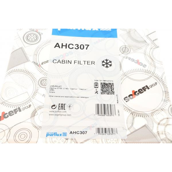 AHC307 PURFLUX Фільтр салону Opel Antara/ Chevrolet Captiva 06- (вугільний)