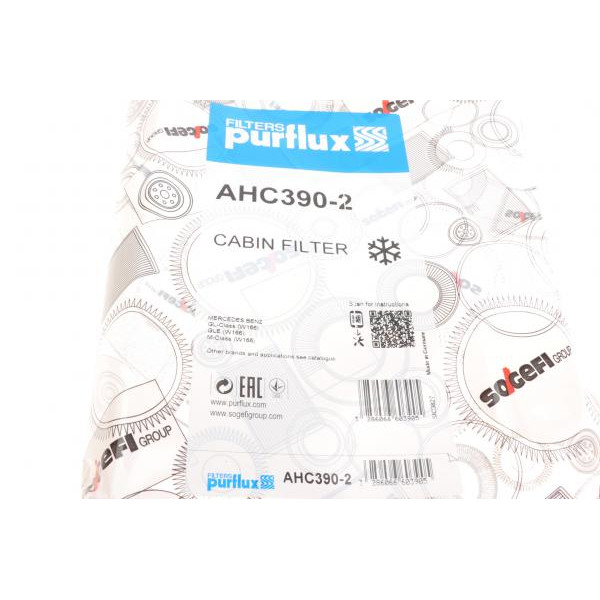 AHC3902 PURFLUX Фільтр салону MB M-class (W166) 11-15/GL-class (X166) 12-15 (вугільний)