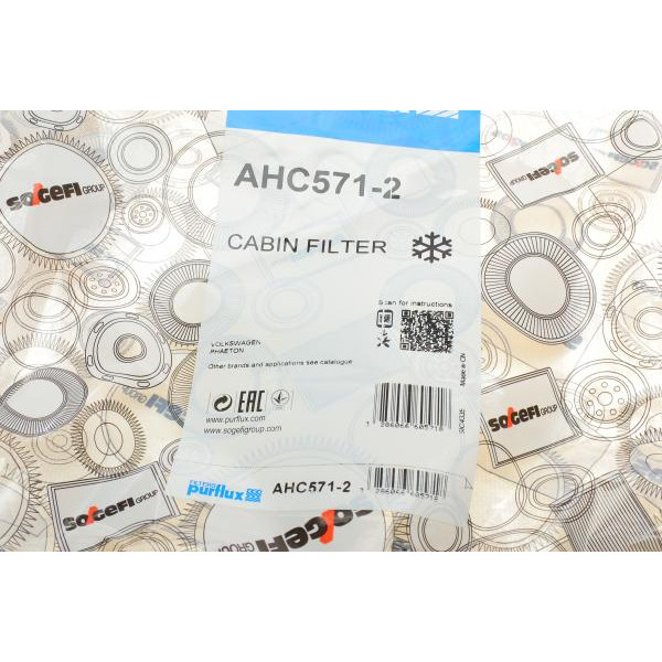 AHC5712 PURFLUX Фільтр салону VW Phaeton 02-16 (вугільний) (к-кт)