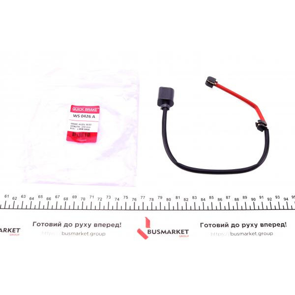 WS0426A QUICK BRAKE Датчик зносу гальмівних колодок (передніх) Audi TT/Seat Leon 09- (L=367,4mm)