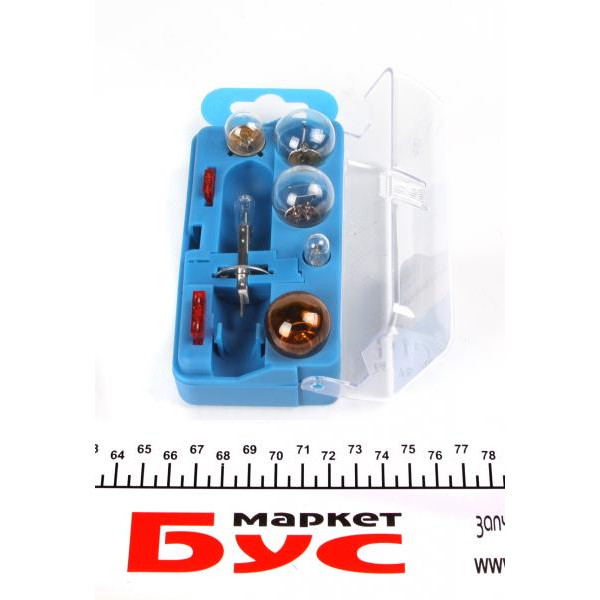 BU051 RING Комплект лампочок H1 12V (H1, P21/5, P21W orange, P21W, R5W, R5 5W, запобіжник 10A)