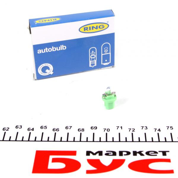R509TGR RING Автолампа 12V 2W B8.5d Green (у щиток приладів)