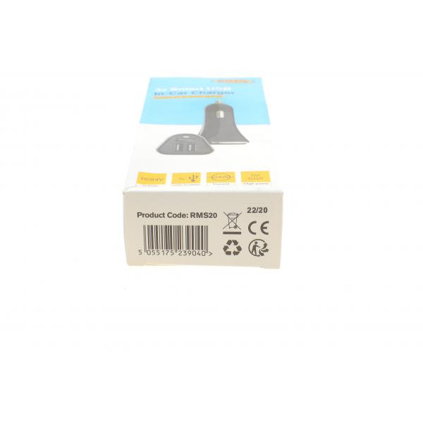 RMS20 RING Адаптер USB в автомобільний прикурювач (3 входи/2A/2.4A/2.4A)