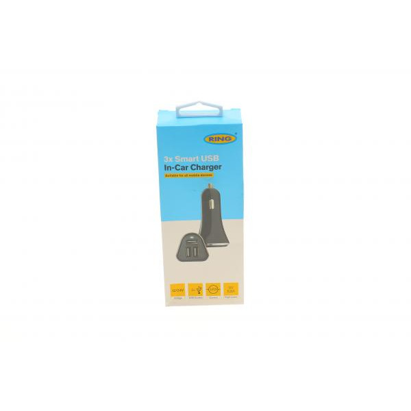 RMS20 RING Адаптер USB в автомобільний прикурювач (3 входи/2A/2.4A/2.4A)