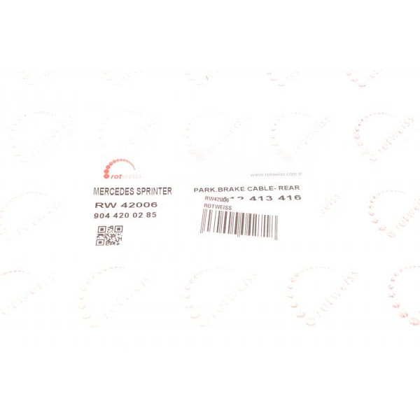 RW42006 ROTWEISS Трос ручника (задній) (R) MB Sprinter 408-416/VW LT 46 96-