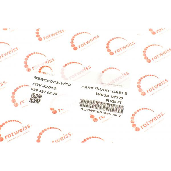 RW42010 ROTWEISS Трос ручника (задній) (R) MB Vito (W639) 03- (6394270538)