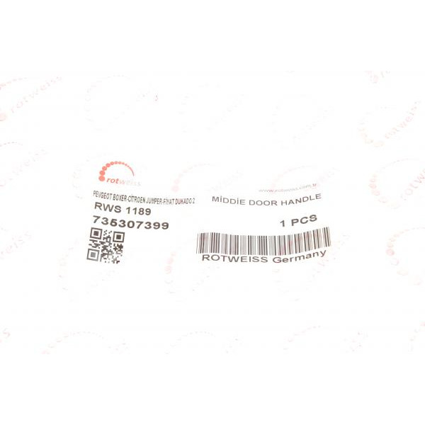 RWS1189 ROTWEISS Ручка дверей (боковий/зовні) Fiat Ducato/Peugeot Boxer 02-06 (735307399)