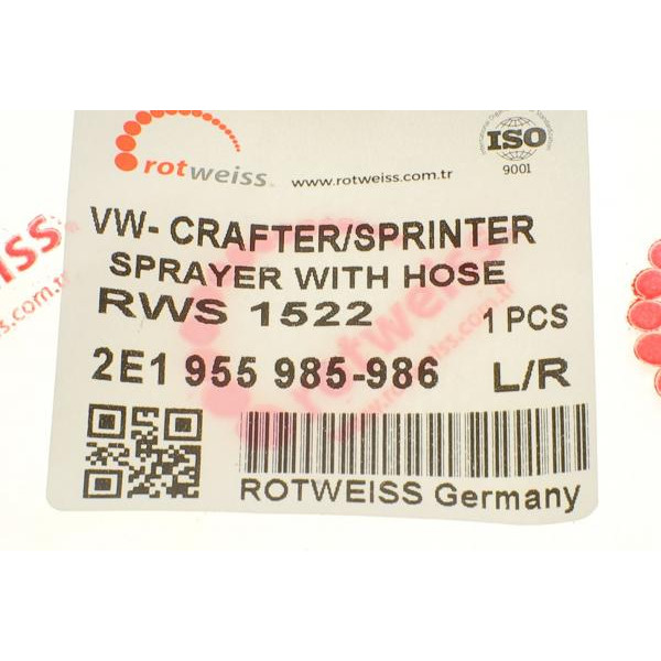RWS1522 ROTWEISS Форсунка омивача скла MB Sprinter/VW Crafter 06- (зі шлангом)