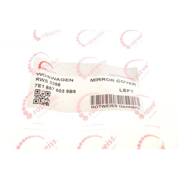 RWS2286 ROTWEISS Кришка дзеркала (L) VW Caddy/T5 03- (нижня)