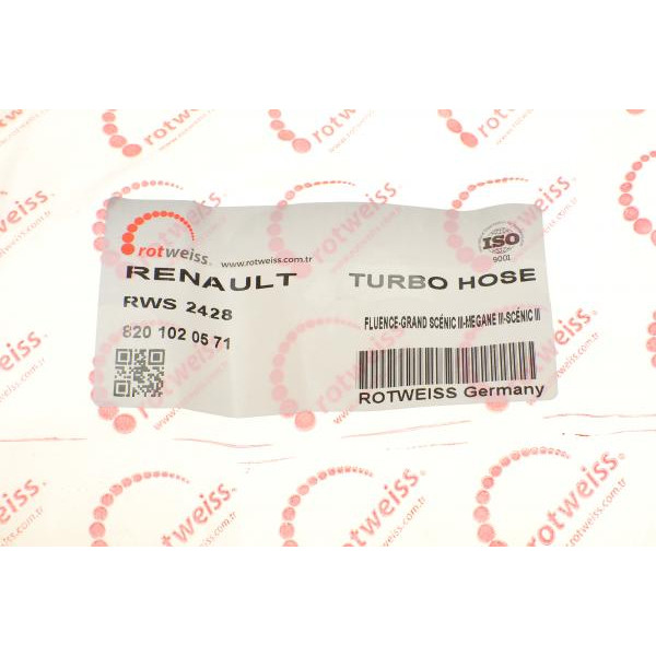 RWS2428 ROTWEISS Патрубок інтеркулера Renault Megane III 1.5 dCi 08-