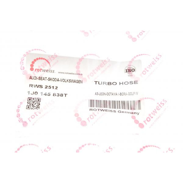 RWS2512 ROTWEISS Патрубок інтеркулера Audi A3/Skoda Octavia/VW Golf IV 1.9 TDI 00-10