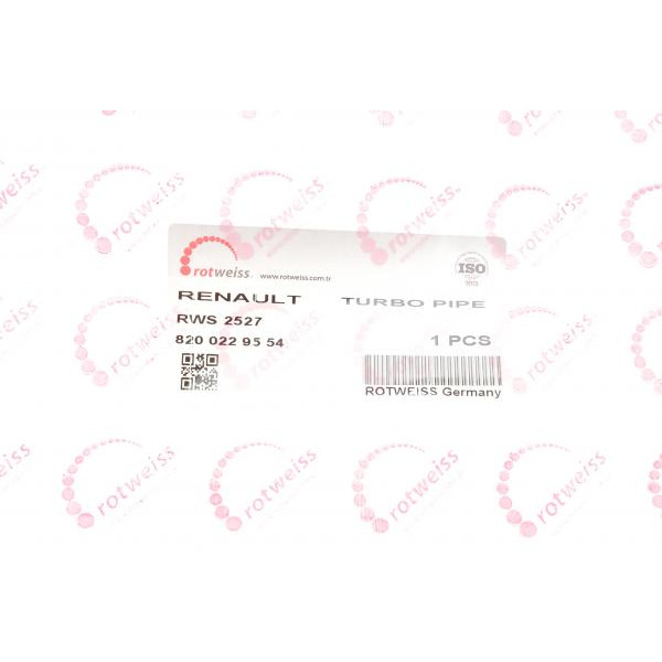 RWS2527 ROTWEISS Патрубок інтеркулера Renault Clio/Megane/Scenic 1.9dTi 99-05