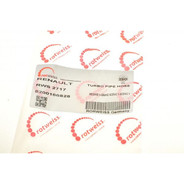 RWS2717 ROTWEISS Патрубок інтеркулера Renault Megane/Scenic 1.5dCi 02-08 (5x11x26 mm)