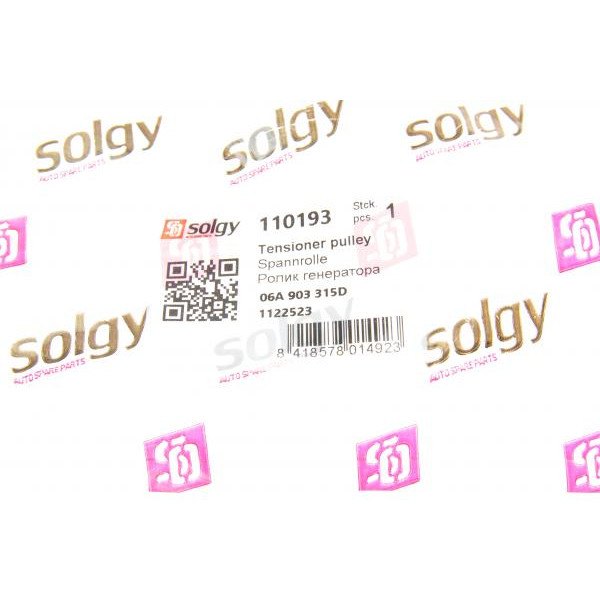 110193 SOLGY Ролик генератора VW Caddy III/T5 1.9TDI /2.0 (натяжний/підшипник SNR) (70x24)