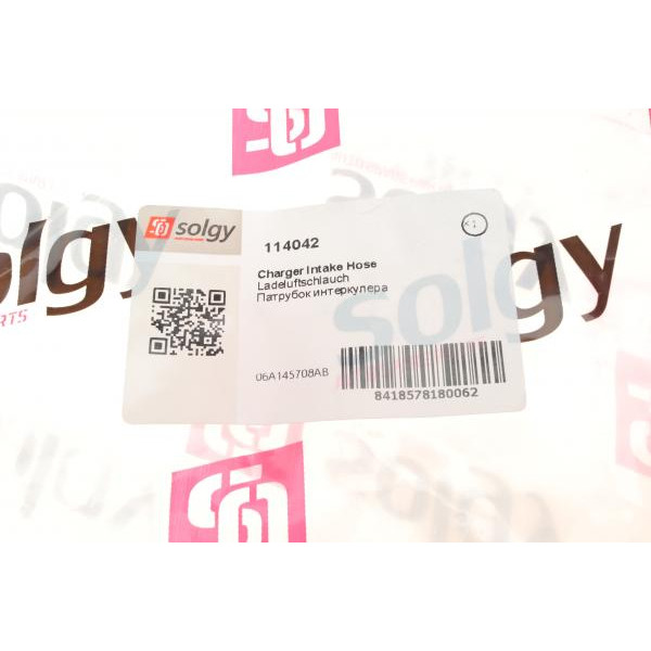 114042 SOLGY Патрубок інтеркулера Audi A3/TT/ Skoda Octavia I/VW Golf IV 1.8 T 96-06