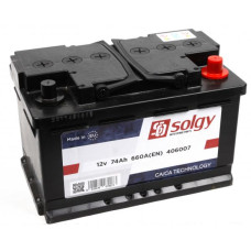 406007 SOLGY Аккумуляторная батарея 74Ah/660A (278x175x175/+R)