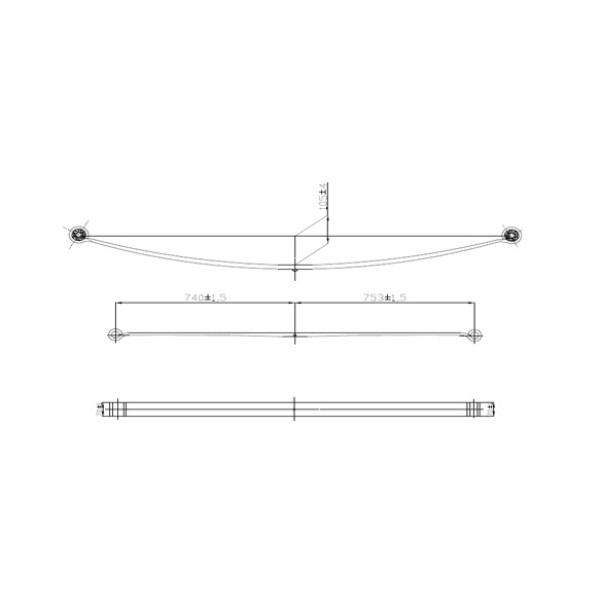 3378300019ZT TES Ресора задня корінна MB Sprinter 3-t/3.5-t (906) 06- (1/26mm) (70/740/753)