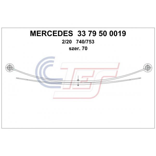 3379500019ZT TES Ресори задні MB Sprinter 906/VW Crafter 06- (комплект 2 аркуші) (70/740/753)