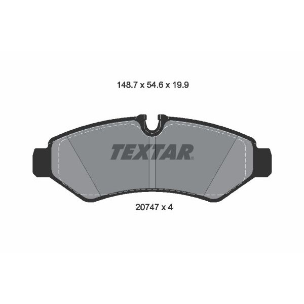 2074701 TEXTAR Колодки тормозные (задние) MB Sprinter (907,910) 211-519 CDI 18- (Brembo) (148.7x56.4x19.9) Q+