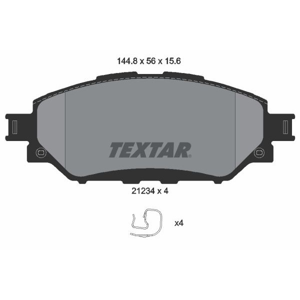 2123401 TEXTAR Колодки гальмівні (передні) Toyota Hilux 2.7 15- (Advics) (з датчиком)