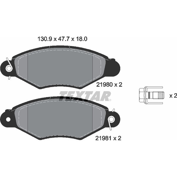 2198004 TEXTAR Колодки гальмівні (передні) Citroen Xsara/Peugeot 206 98- (Bosch) Q+