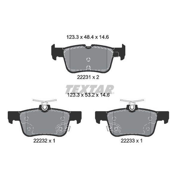 2223103 TEXTAR Колодки гальмівні (задні) Ford Mondeo/Galaxy/S-Max 14- (Teves)Q+