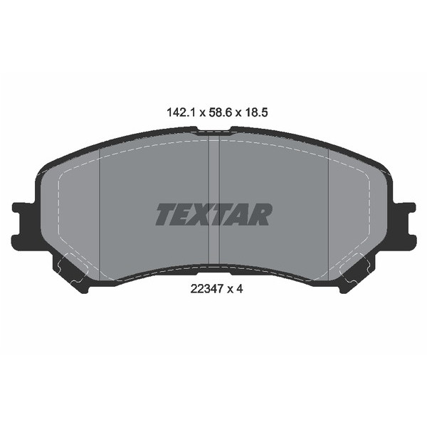 2234701 TEXTAR Колодки гальмівні (передні) Renault Scenic/Megane 15- (Akebono) Q+