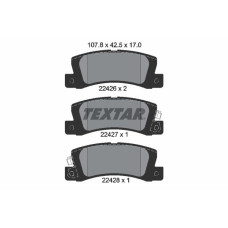 2242601 TEXTAR Колодки тормозные (задние) Toyota Camry 2.2-3.0 i 91-01 (Akebono)