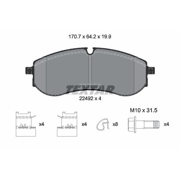 2249201 TEXTAR Колодки гальмівні (задні) VW Crafter 16-(CBI) Q+