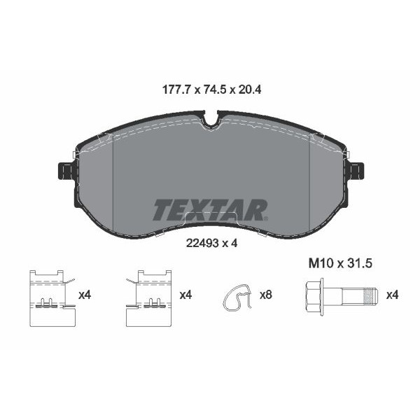 2249301 TEXTAR Колодки гальмівні (передні) VW Crafter 2.0 TDi 16-(CBI) Q+