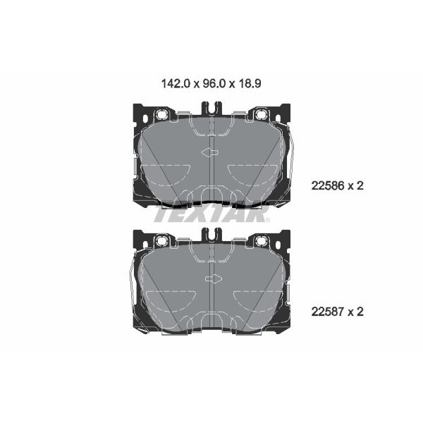 2258601 TEXTAR Колодки гальмівні (передні) MB C-class (W205/S205/C205)/E-class (W213) 16- (Brembo)