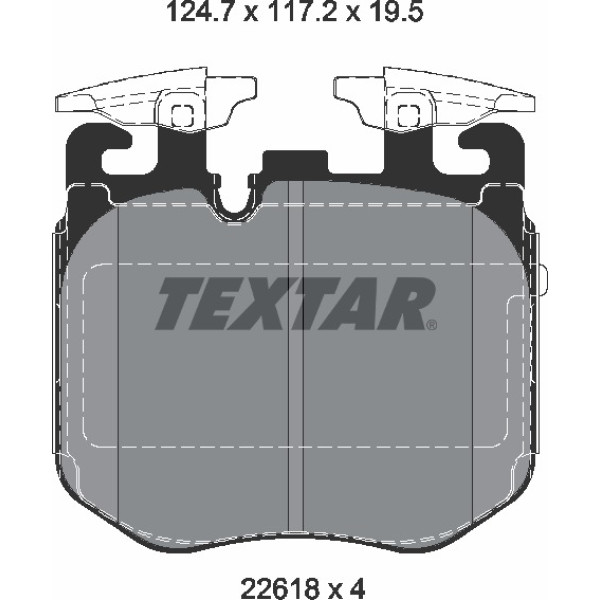 2261801 TEXTAR Колодки гальмівні (передні) BMW 3 (G20,G21)/5 (G30,G31)/7 (G11,12)/X5 (G05)/X6 (G06) 17- (Brembo)