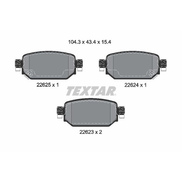 2262301 TEXTAR Колодки гальмівні (задні) Mazda CX-3 1.8/2.0 18- Q+