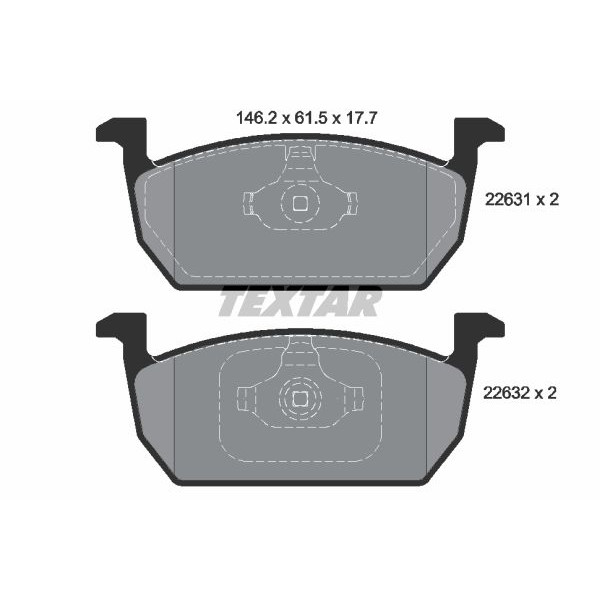 2263101 TEXTAR Колодки гальмівні (передні) Audi A1 18-/Seat Leon 12-/Ibiza/VW Polo 17- (Mando) Q+