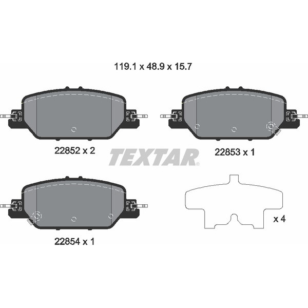 2285201 TEXTAR Колодки гальмівні (задні) Honda CR-V V 17-