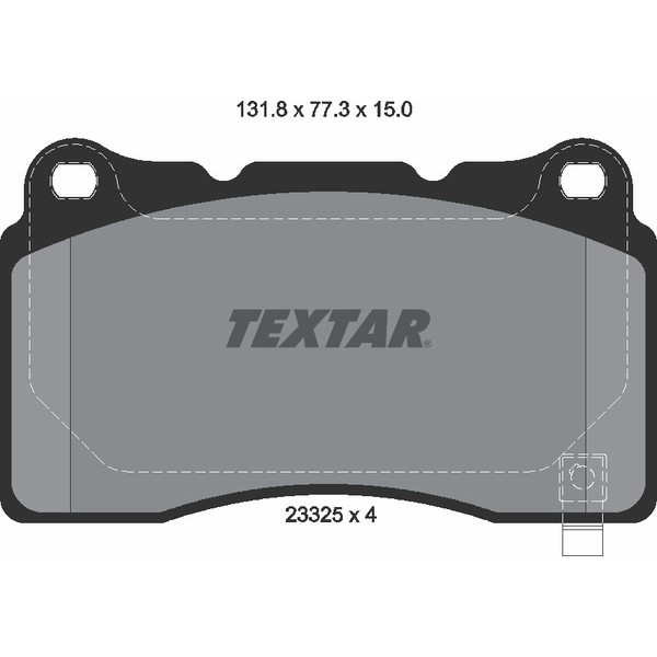 2332501 TEXTAR Колодки гальмівні (передні) Tesla Model S/X 13- (Brembo) (131.8x77x.3x15) Q+