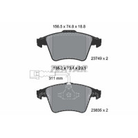 2374901 TEXTAR Колодки гальмівні (передні) VW Touareg 2.5TDI 03-10 (Teves) Q+ (з датчиком)
