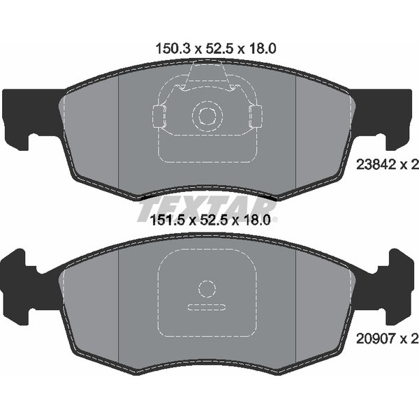 2384201 TEXTAR Колодки гальмівні (передні) Fiat Doblo 01-05 (Teves) Q+